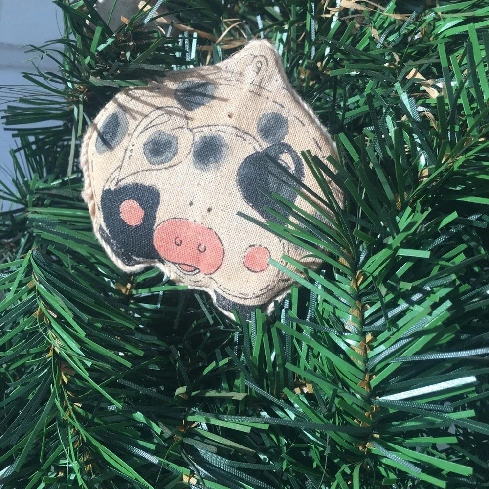Primitive Evergreen Pig Farmhouse Wreath All‎ Season 20